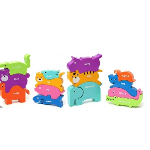 Spark. Create. Imagine. 7-Piece Stacking Animal Puzzle, Assorted - Picture 5 of 5